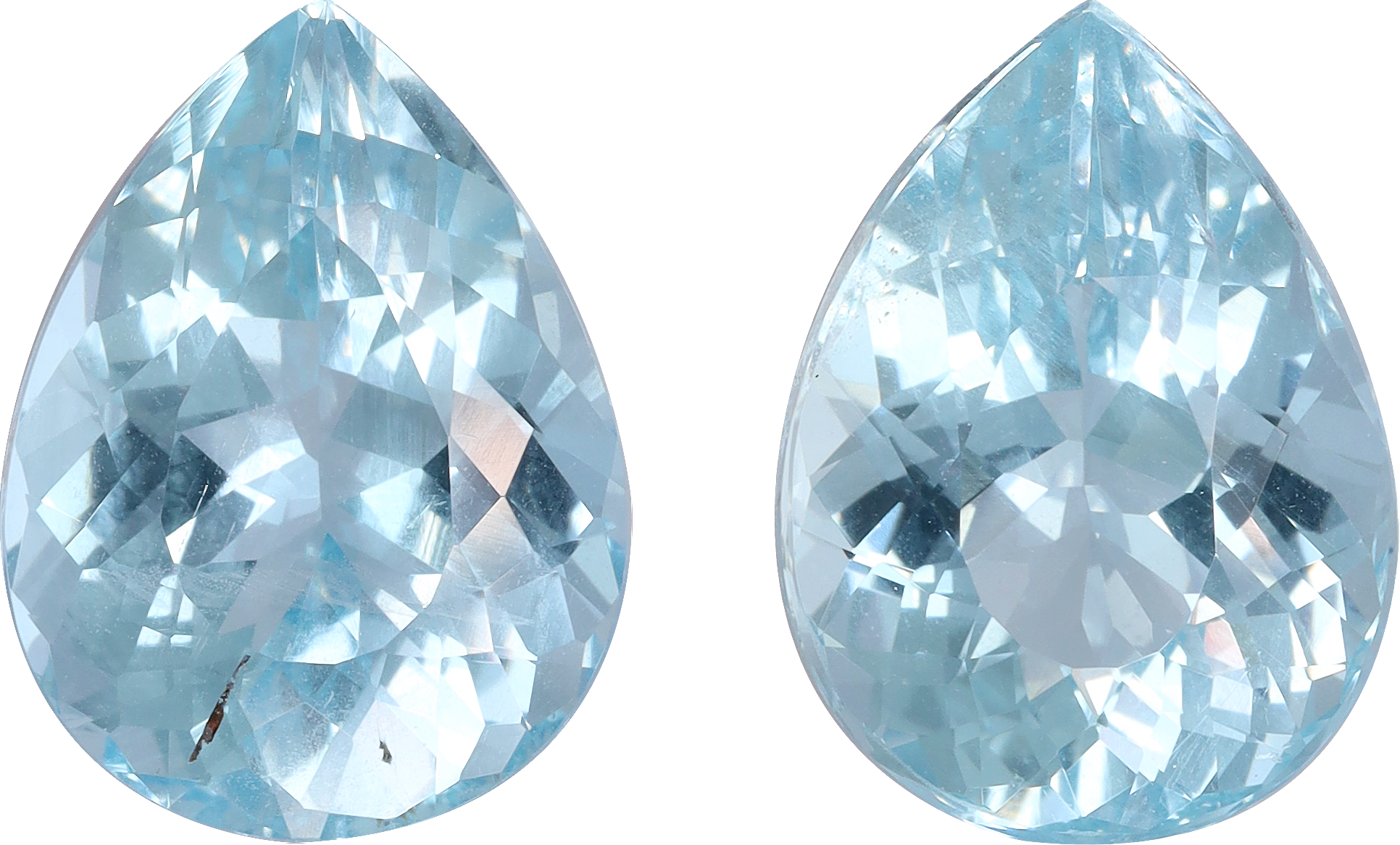 Pear cut aquamarine, 14.43 by 10.58 mm, shown at actual size
