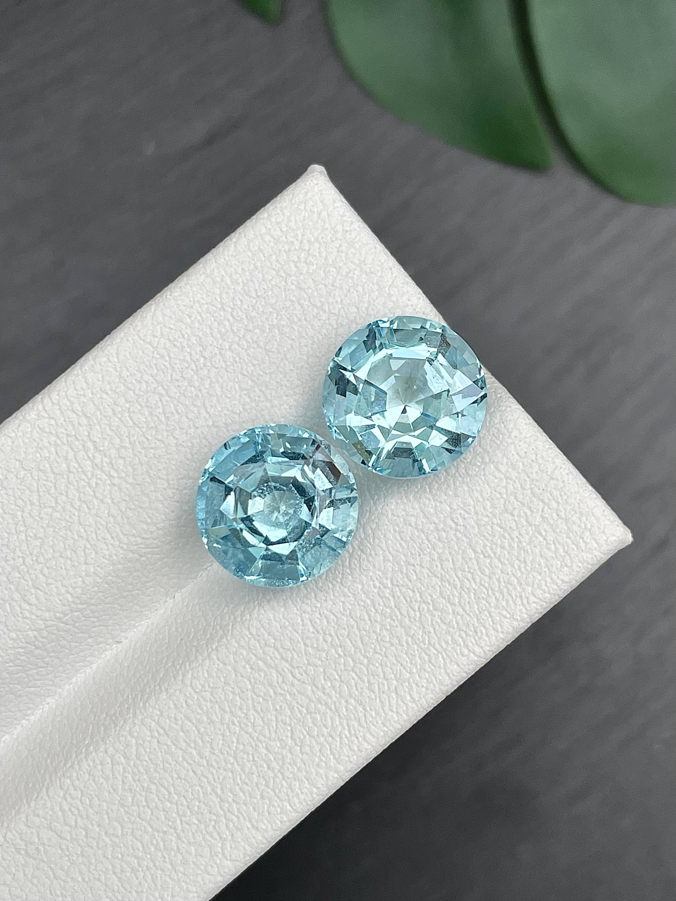 baby blue aquamarine, 8.72ct round cut — view 5