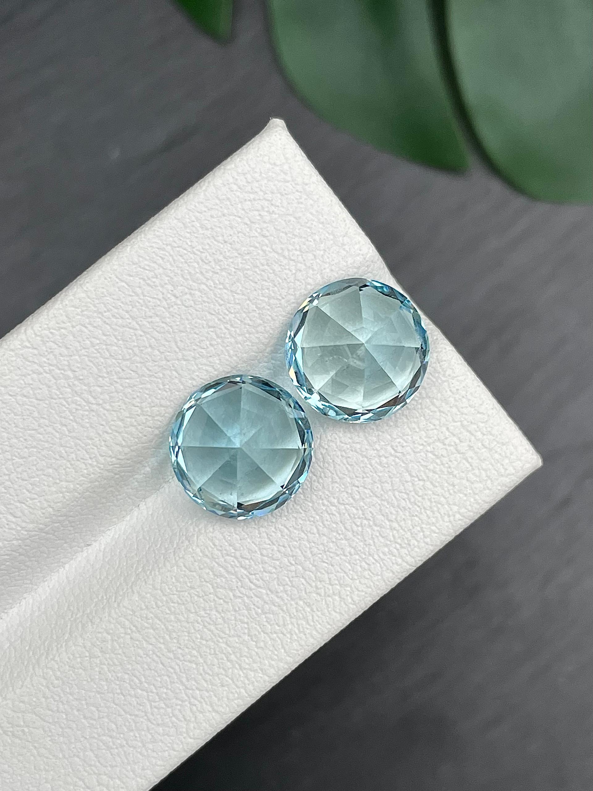 baby blue aquamarine, 8.72ct round cut — view 6