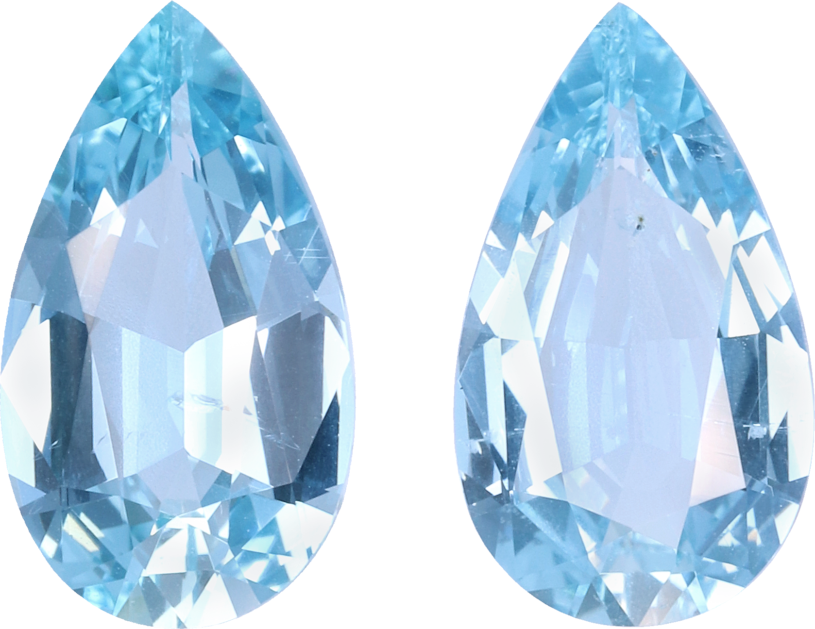 Pear cut aquamarine, 14.24 by 8.06 mm, shown at actual size