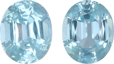 Oval cut aquamarine, 16.45 by 13.51 mm, shown at actual size
