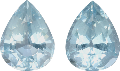 Pear cut aquamarine, 16.68 by 12.85 mm, shown at actual size