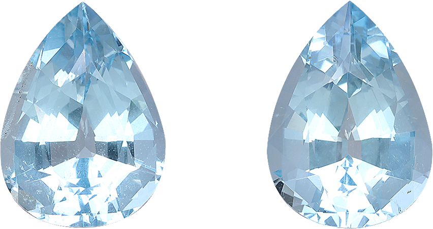 Pear cut aquamarine, 14.86 by 10.71 mm, shown at actual size
