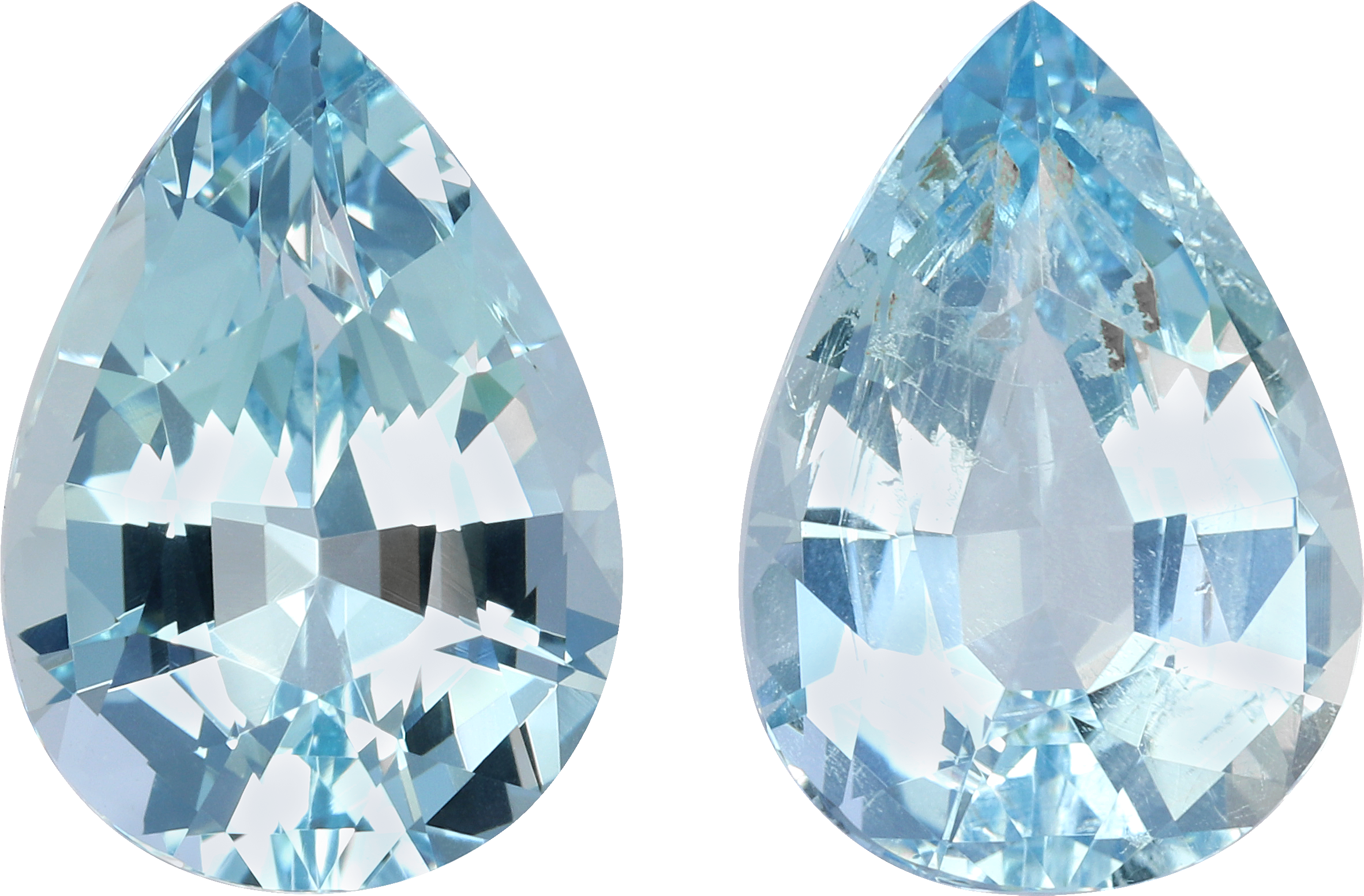 Pear cut aquamarine, 13.05 by 9.14 mm, shown at actual size