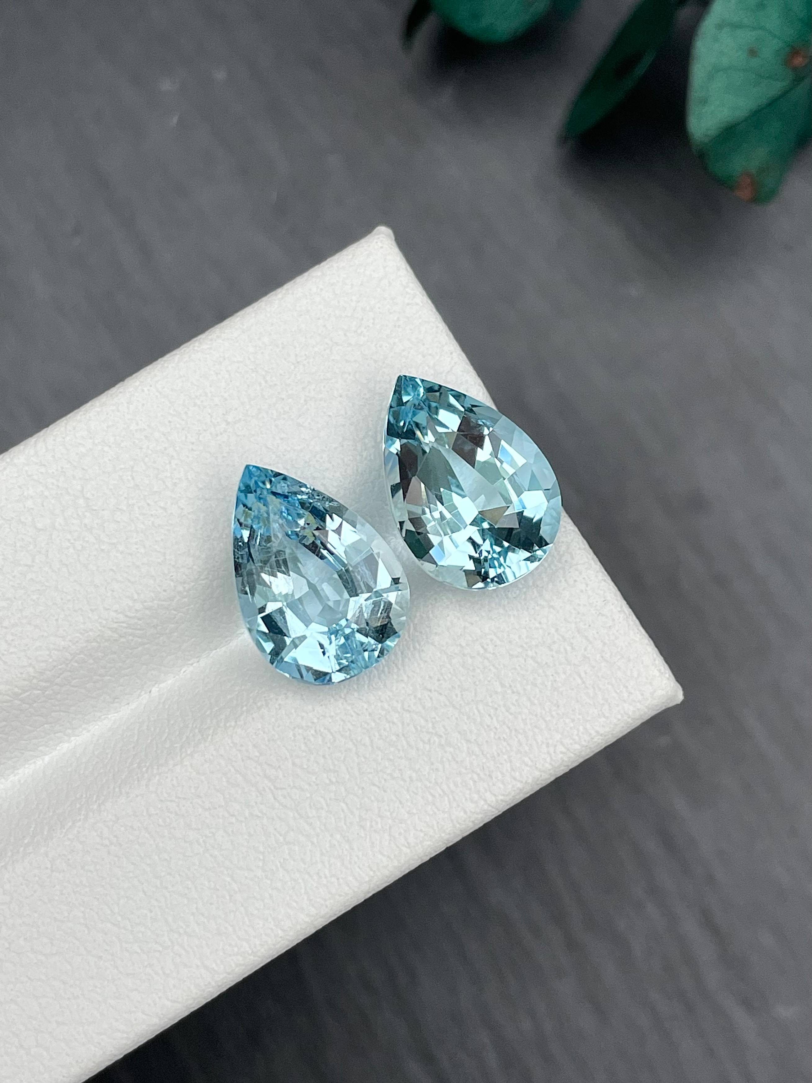 baby blue aquamarine, 7.92ct pear cut — view 5