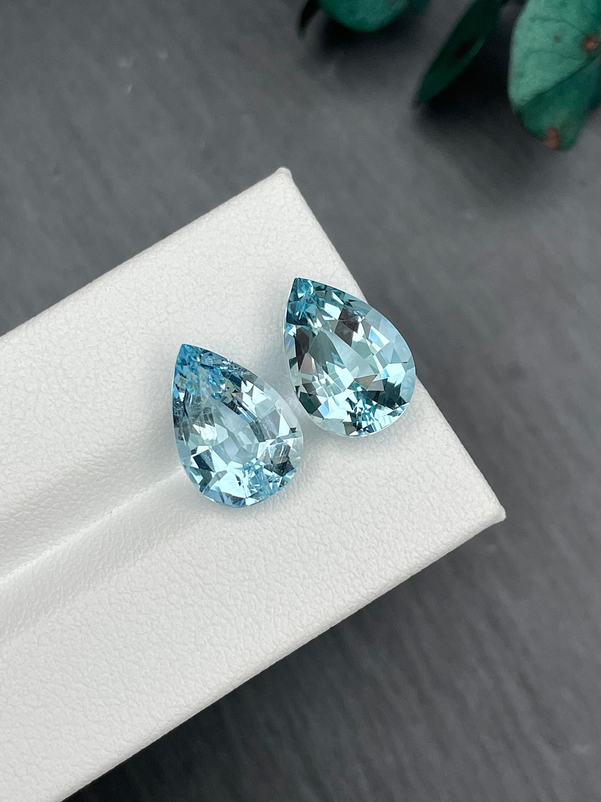 baby blue aquamarine, 7.92ct pear cut — view 5