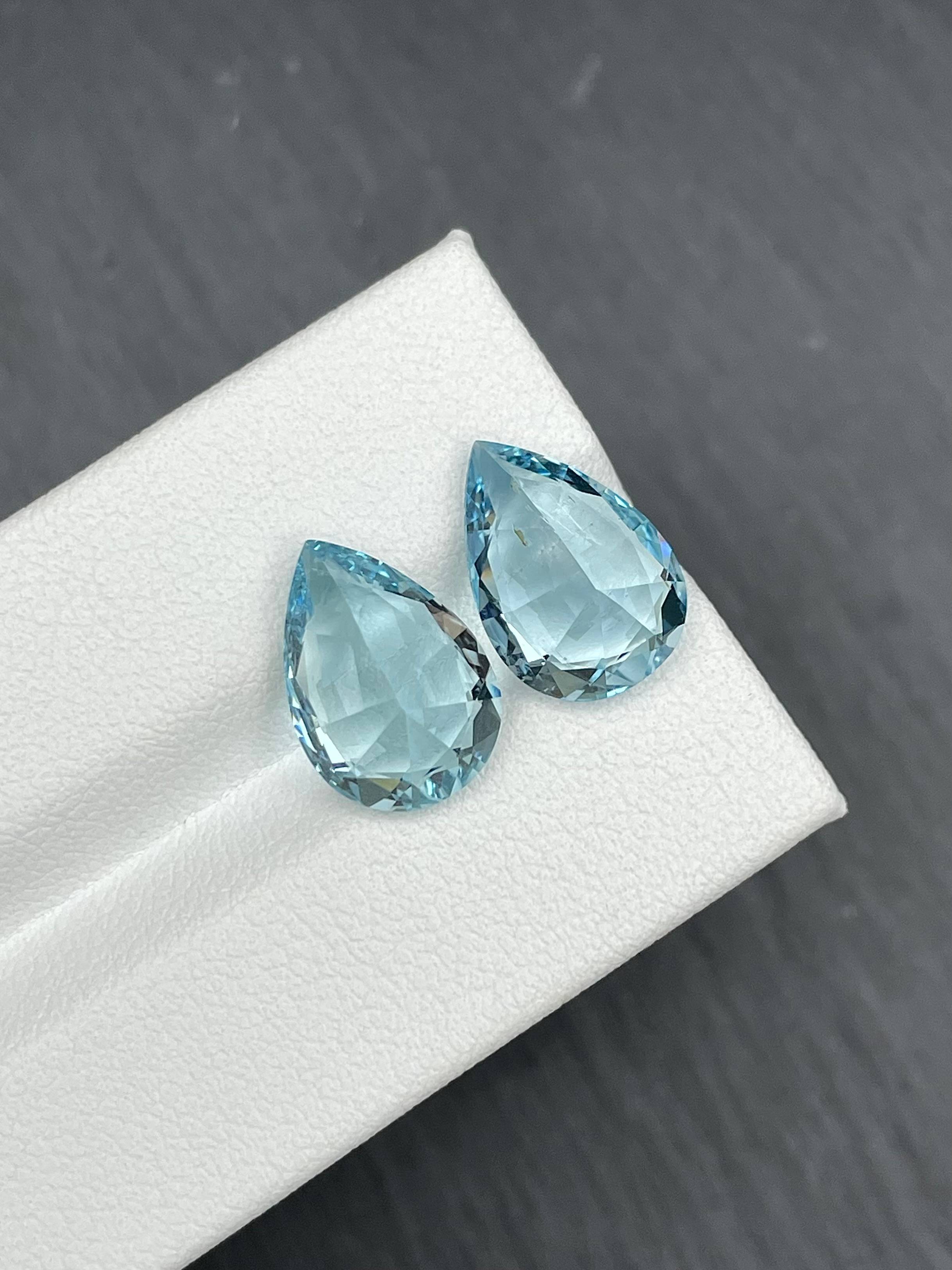 baby blue aquamarine, 7.92ct pear cut — view 6