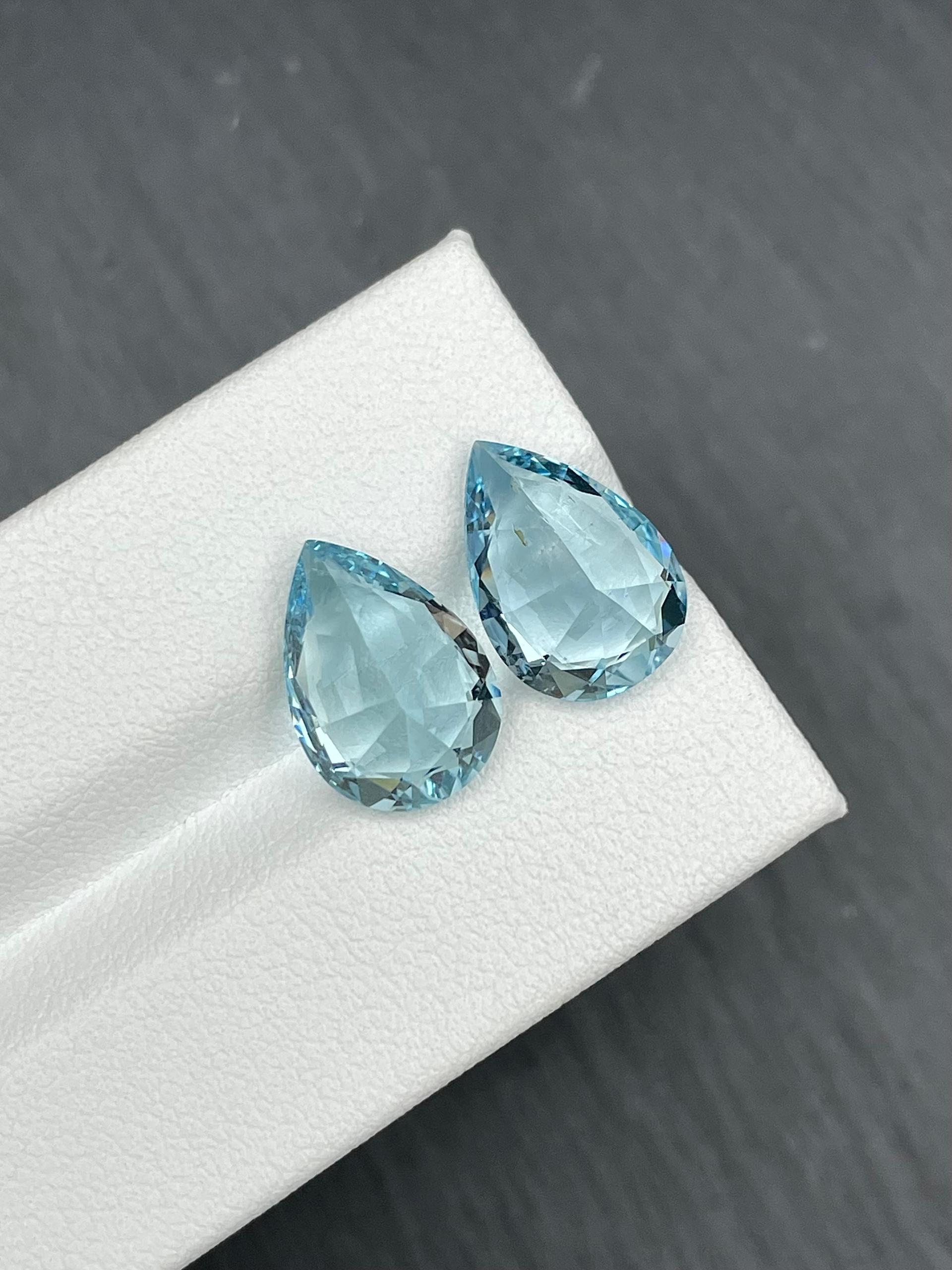baby blue aquamarine, 7.92ct pear cut — view 6