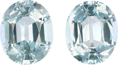 Oval cut aquamarine, 11.04 by 8.96 mm, shown at actual size