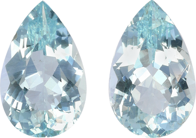 Pear cut aquamarine, 13 by 8.2 mm, shown at actual size