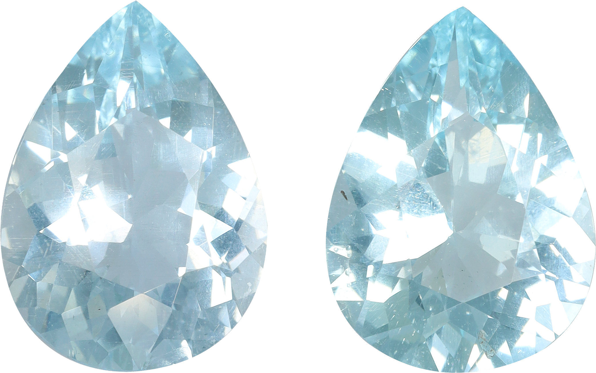 Pear cut aquamarine, 14.45 by 10.48 mm, shown at actual size