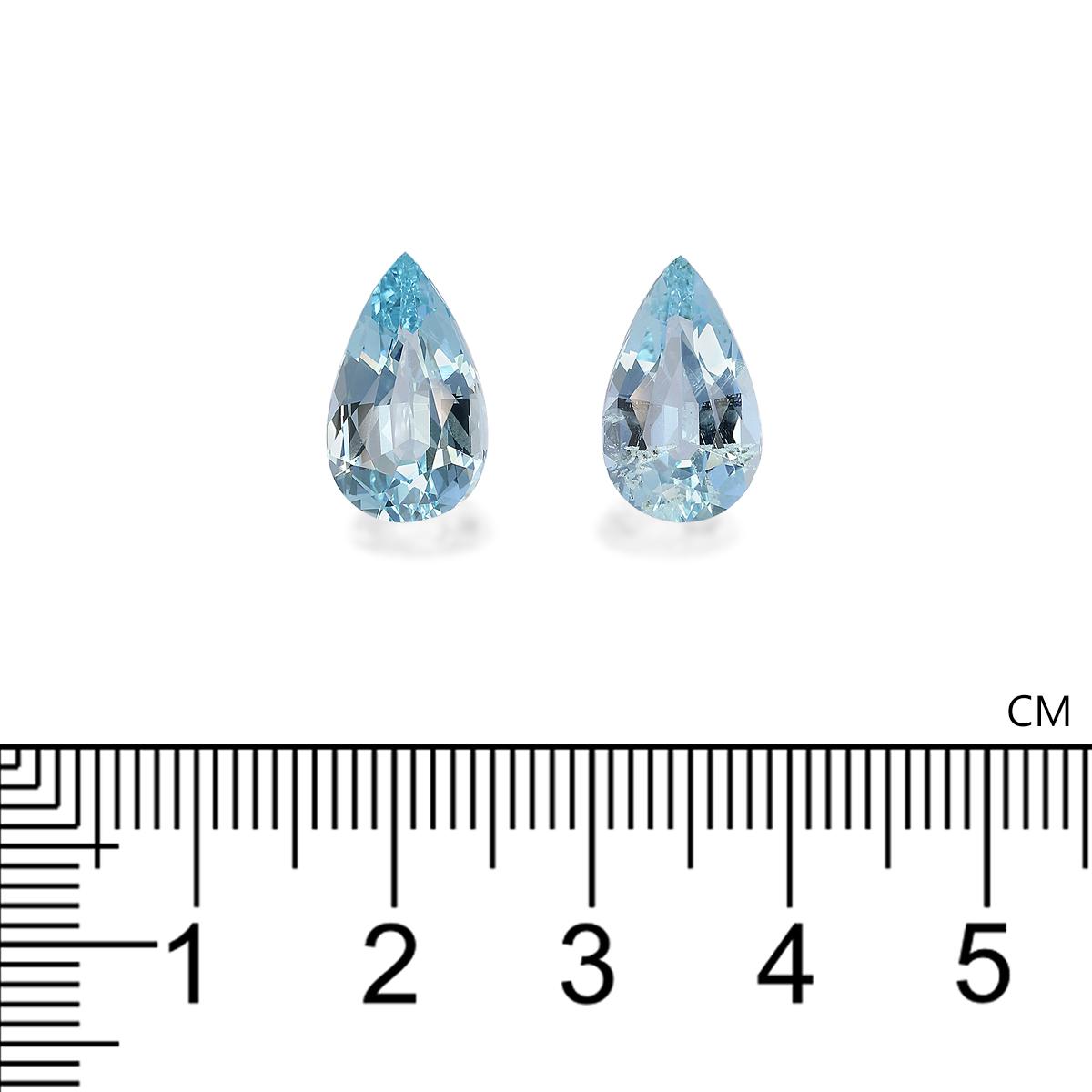 baby blue aquamarine, 6.51ct pear cut — view 4