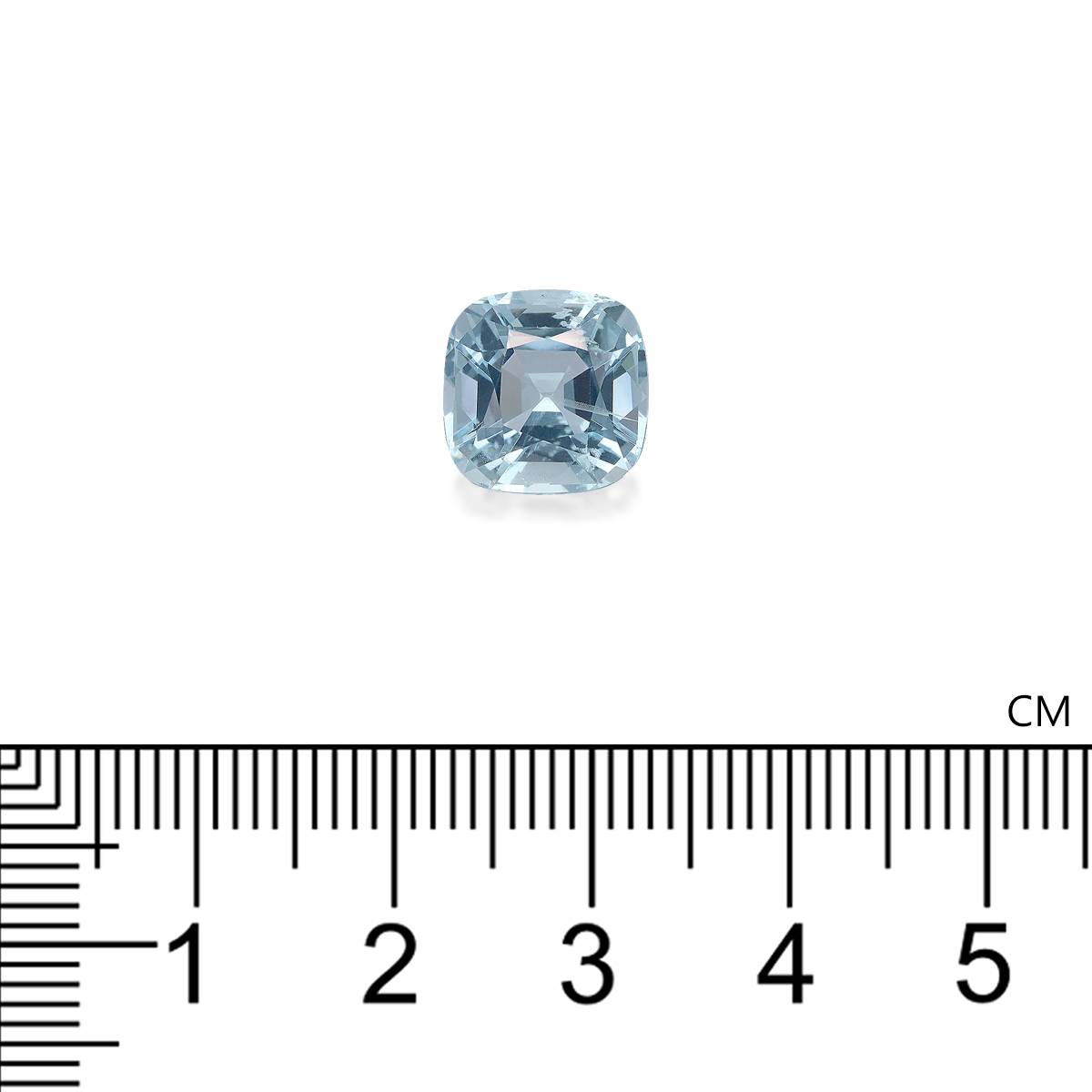baby blue aquamarine, 4.61ct cushion cut — view 4