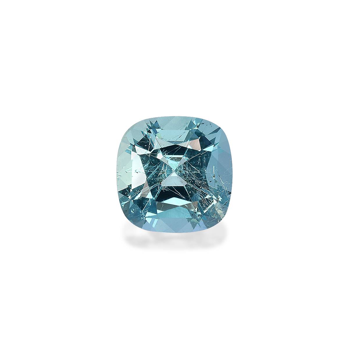 teal blue aquamarine, 3.57ct cushion cut — main view