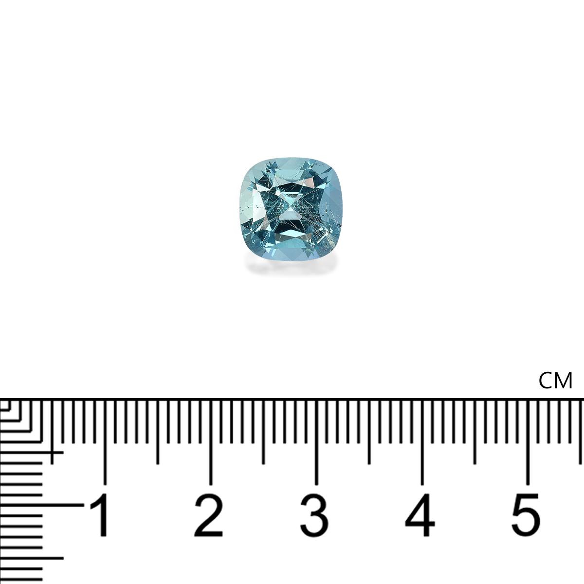 teal blue aquamarine, 3.57ct cushion cut — view 4