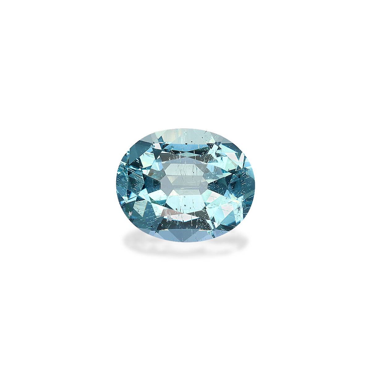 teal blue aquamarine, 3.36ct oval cut — main view