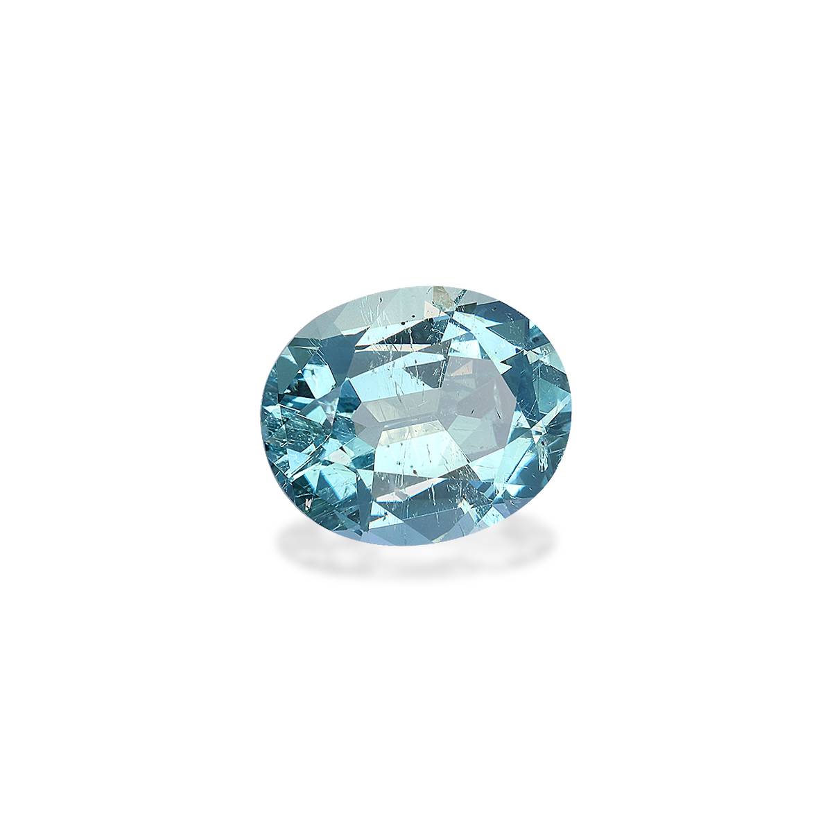 teal blue aquamarine, 3.36ct oval cut — view 3