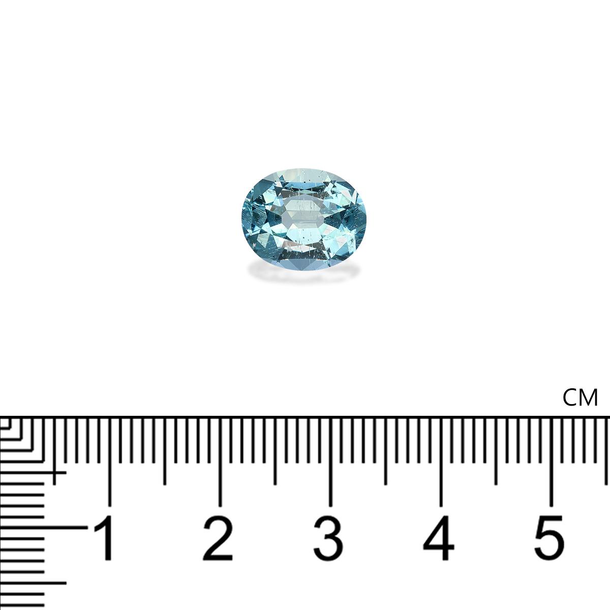 teal blue aquamarine, 3.36ct oval cut — view 4