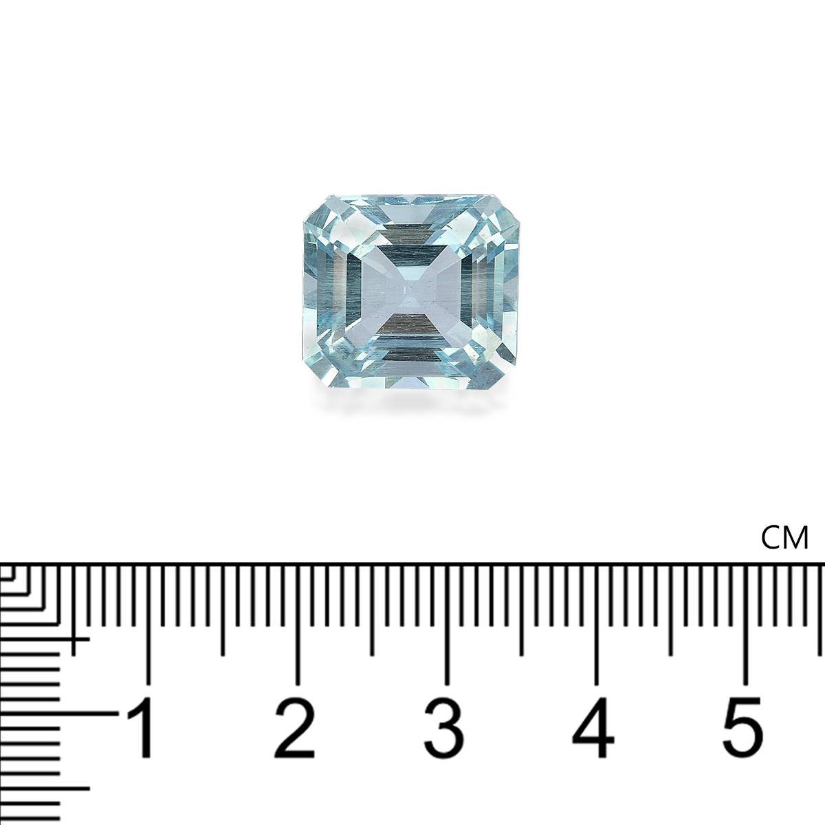 sky blue aquamarine, 12.14ct rectangular cut — view 4