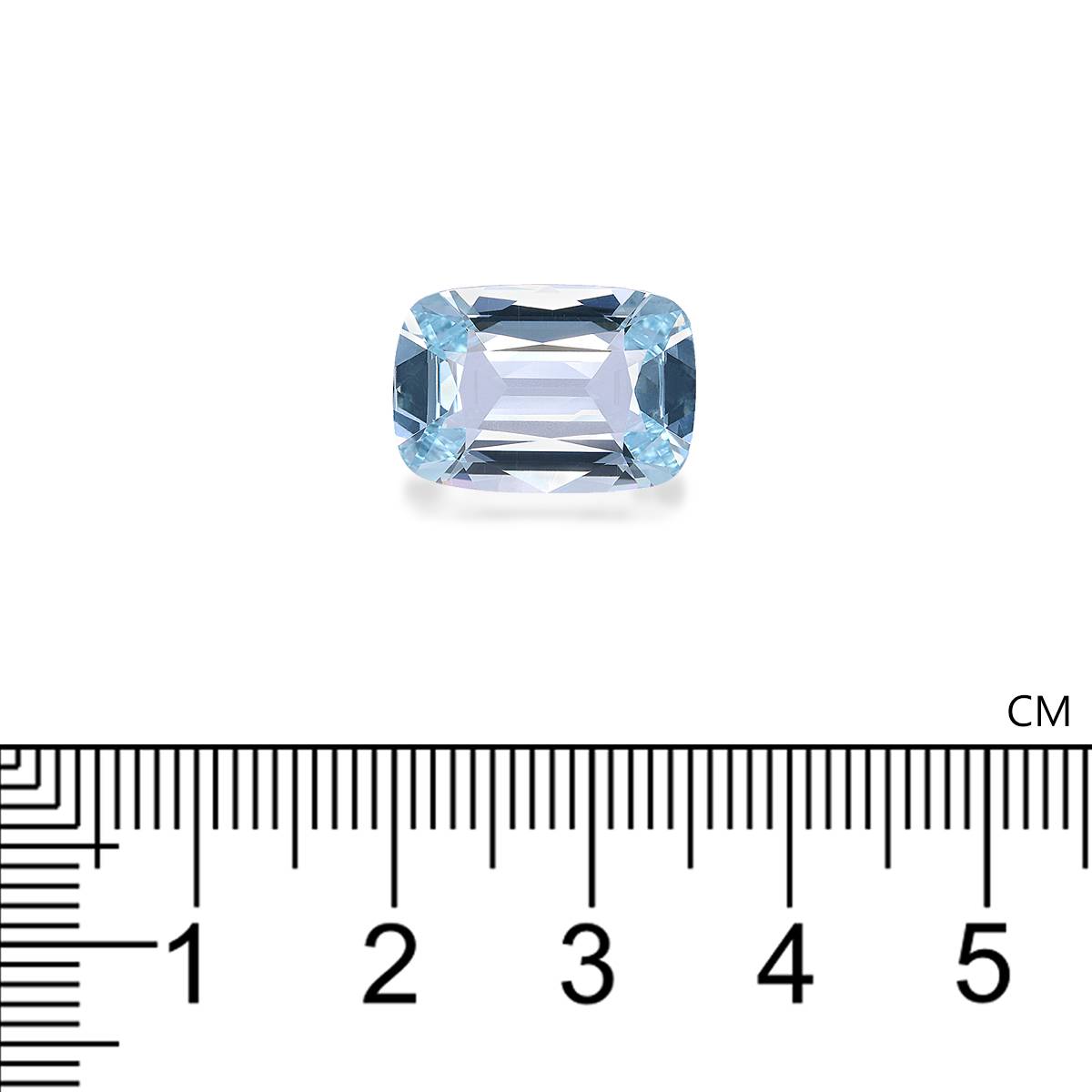 sky blue aquamarine, 6.17ct cushion cut — view 4