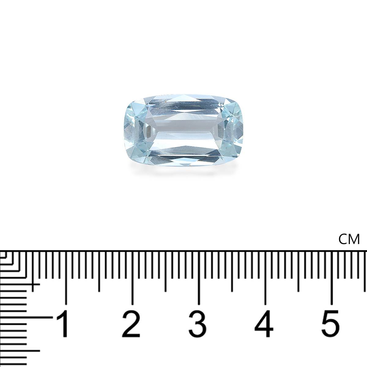 sky blue aquamarine, 8.35ct cushion cut — view 4