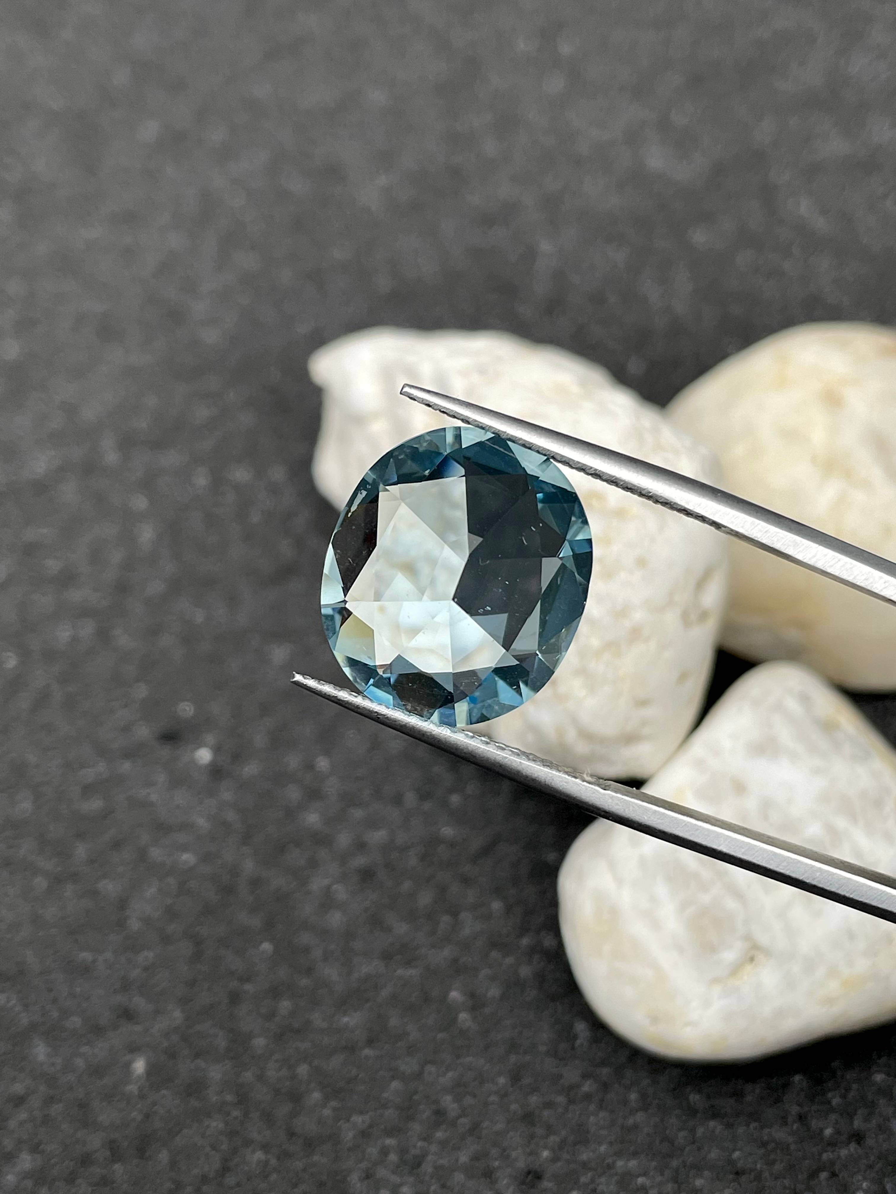 baby blue aquamarine, 7.82ct oval cut — view 7
