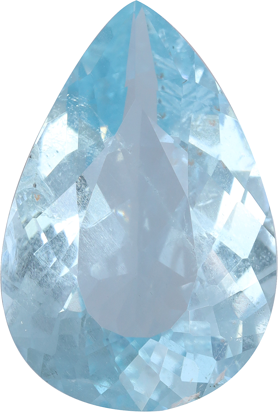 Pear cut aquamarine, 16.22 by 10.94 mm, shown at actual size