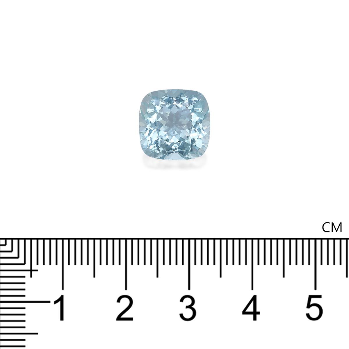 sky blue aquamarine, 5.55ct cushion cut — view 4