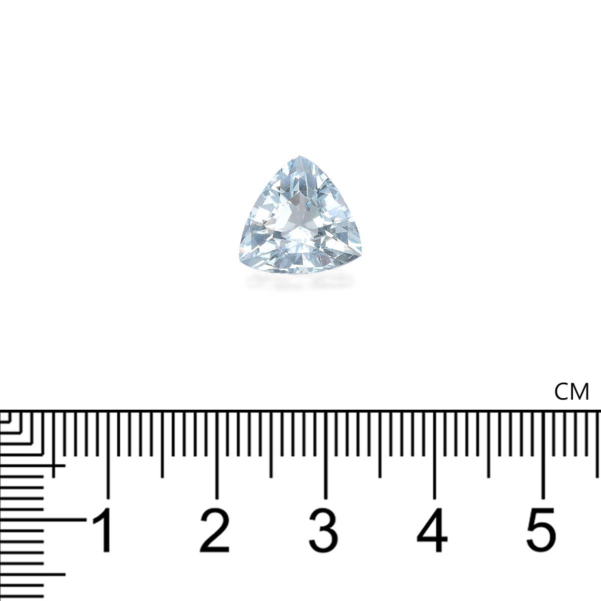 sky blue aquamarine, 4.27ct trilliant cut — view 4