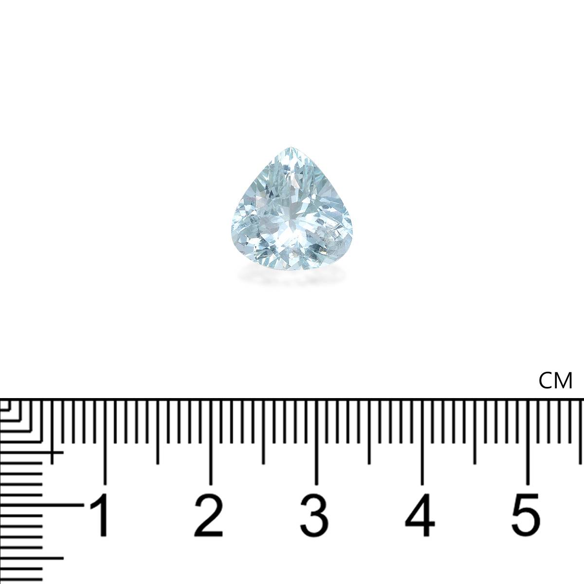 sky blue aquamarine, 4.38ct pear cut — view 4