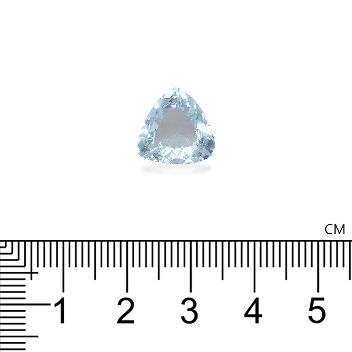 sky blue aquamarine, 4.4ct trilliant cut — view 4
