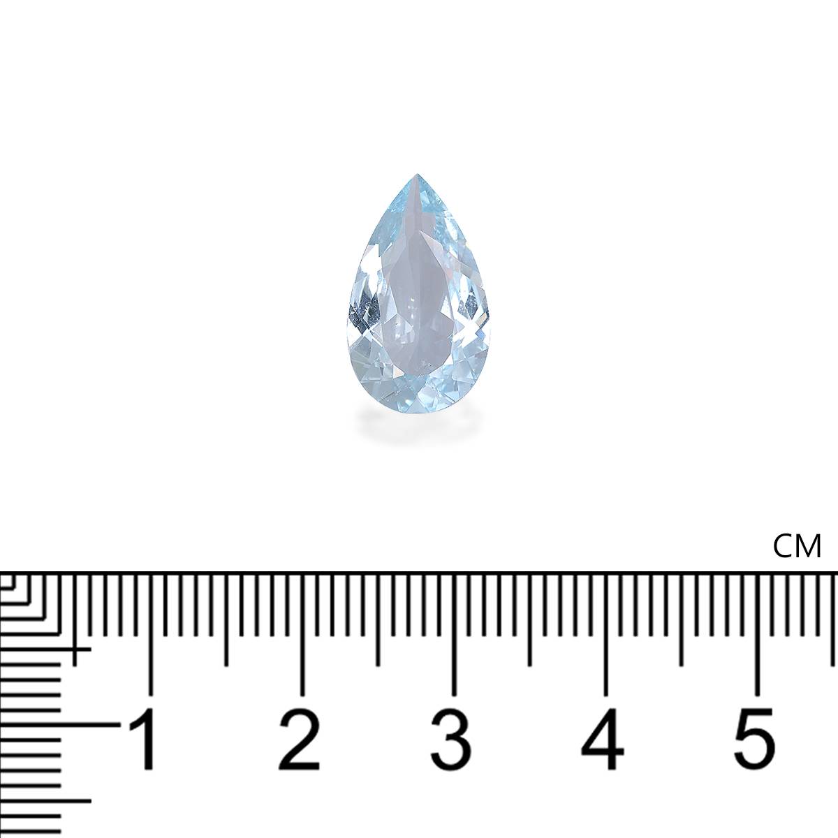 sky blue aquamarine, 4.44ct pear cut — view 4