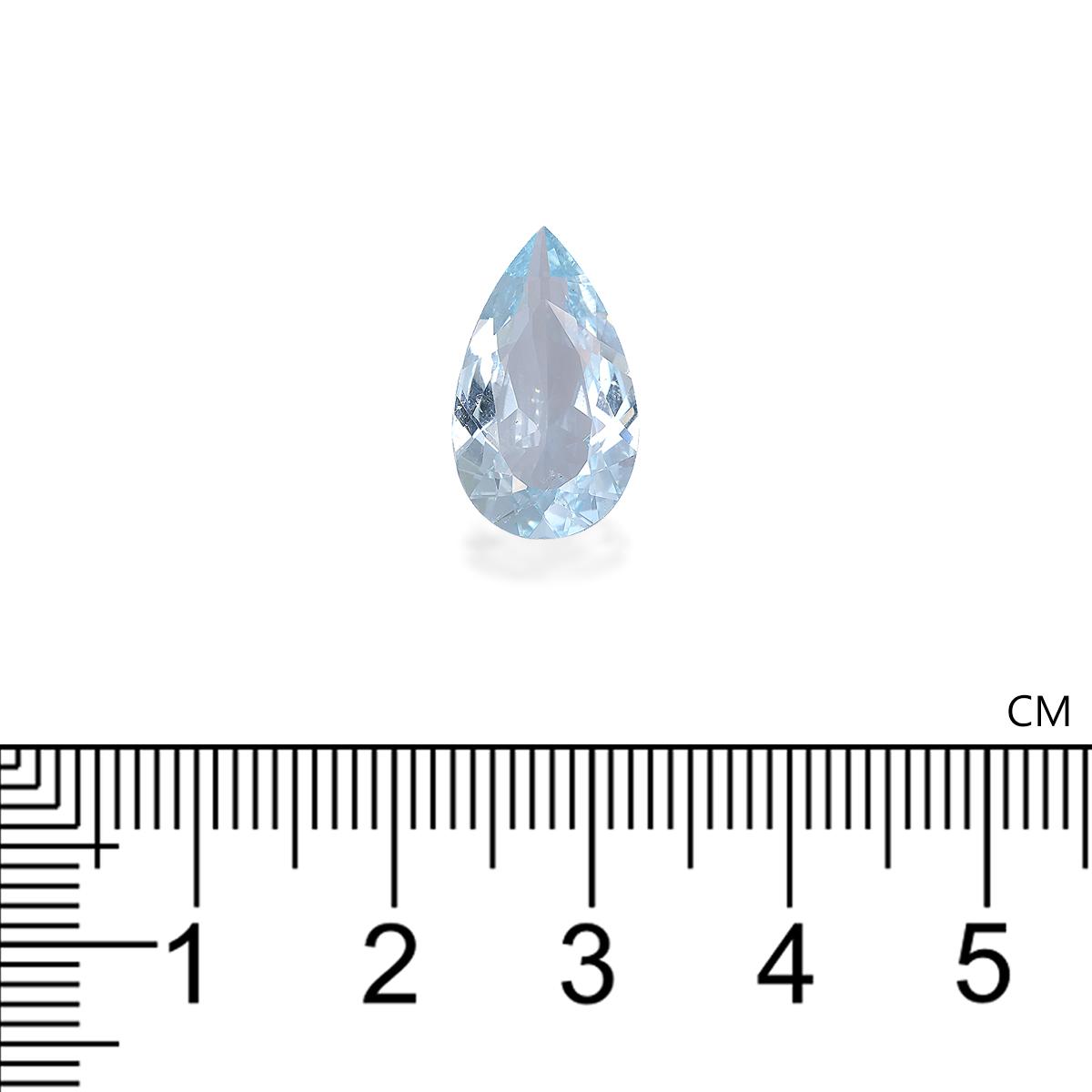 sky blue aquamarine, 4.44ct pear cut — view 4