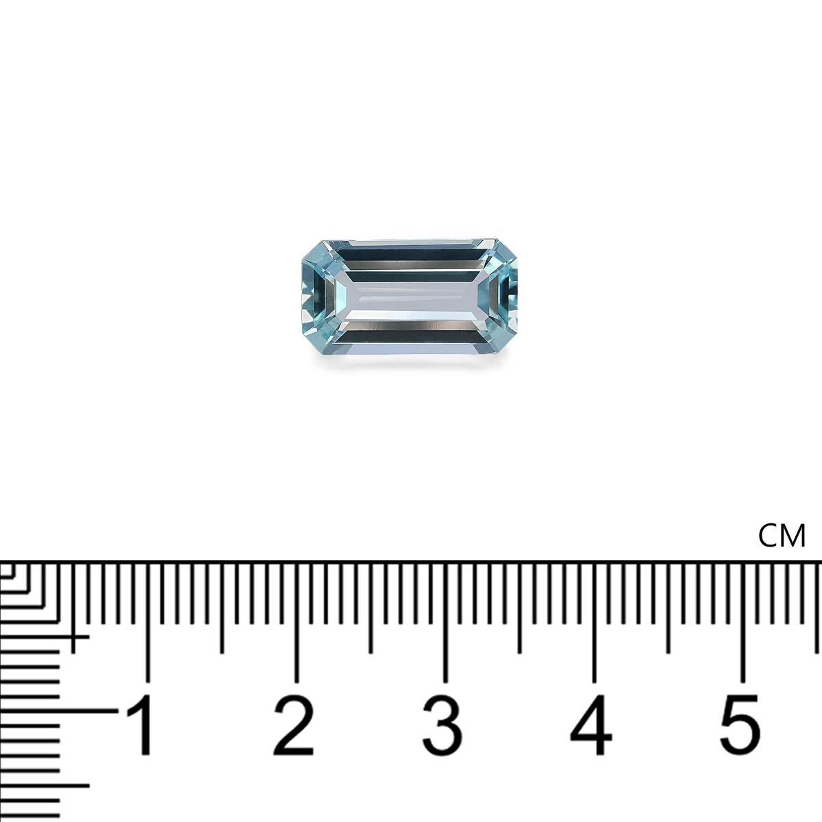 sky blue aquamarine, 4.21ct rectangular cut — view 4