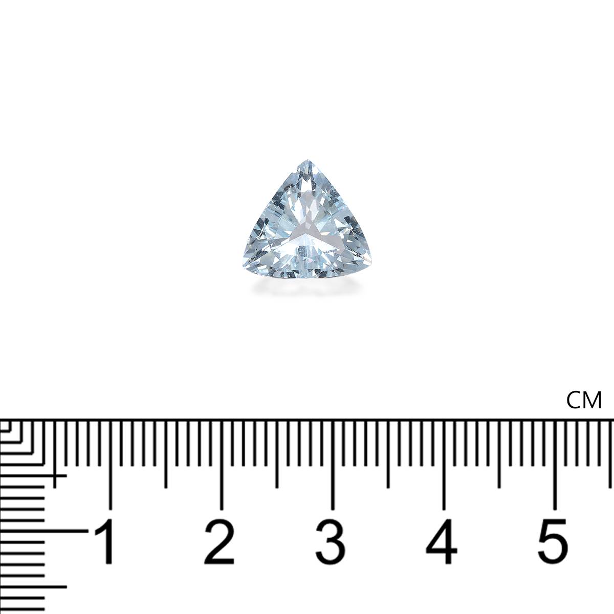 sky blue aquamarine, 3.47ct trilliant cut — view 4