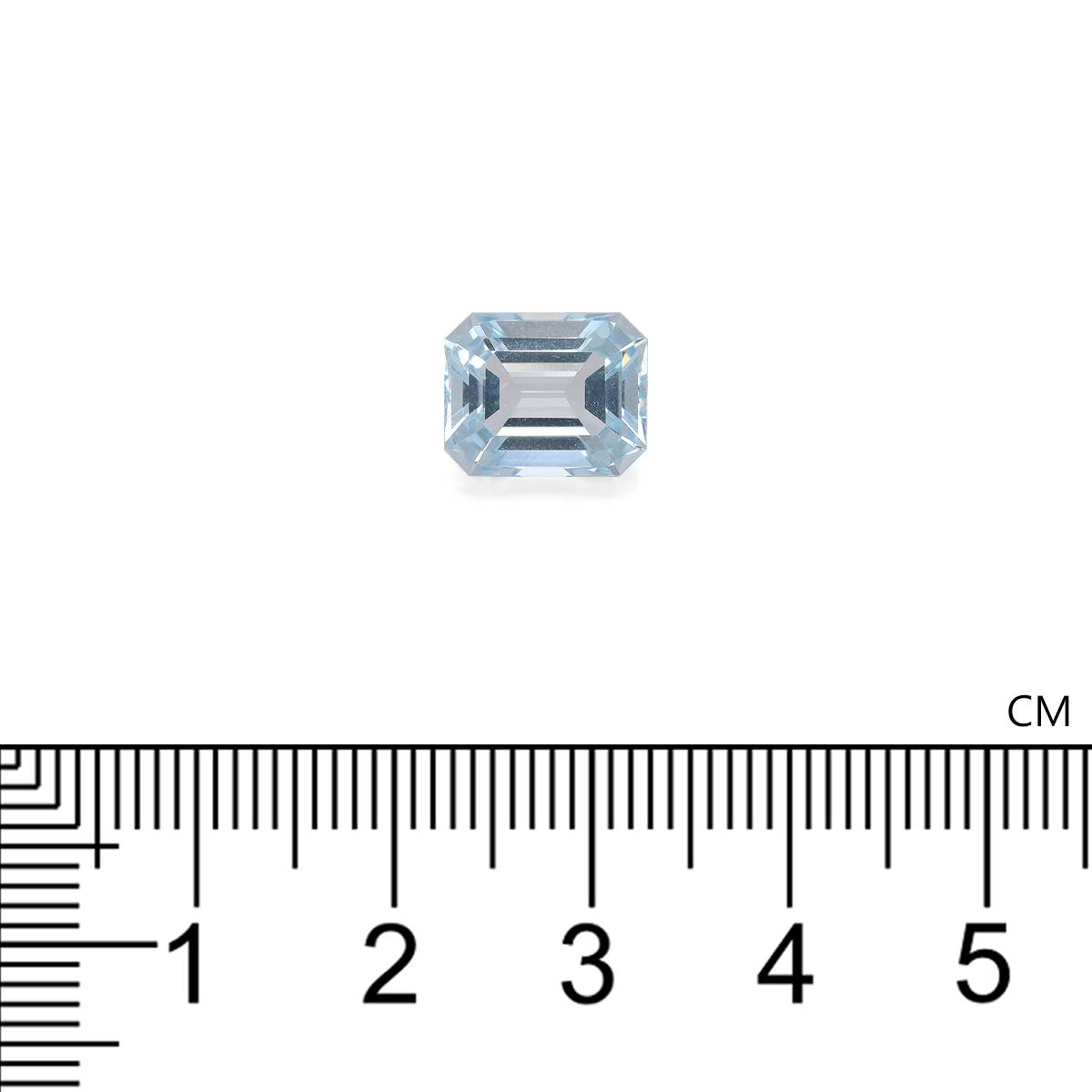sky blue aquamarine, 3.55ct rectangular cut — view 4