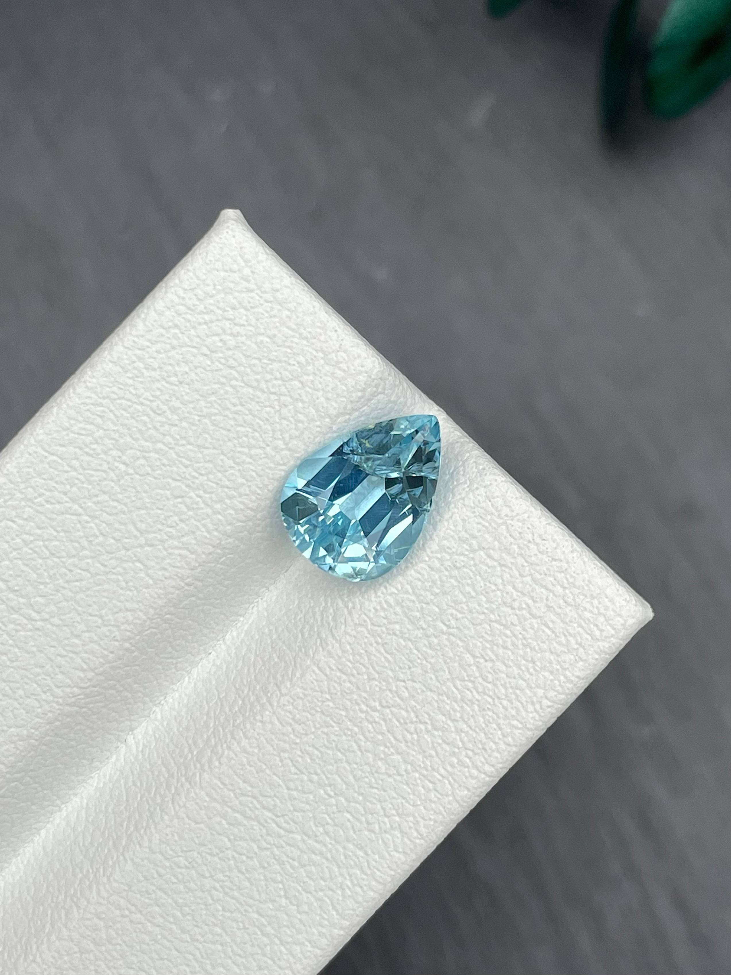 baby blue aquamarine, 2.19ct pear cut — view 5