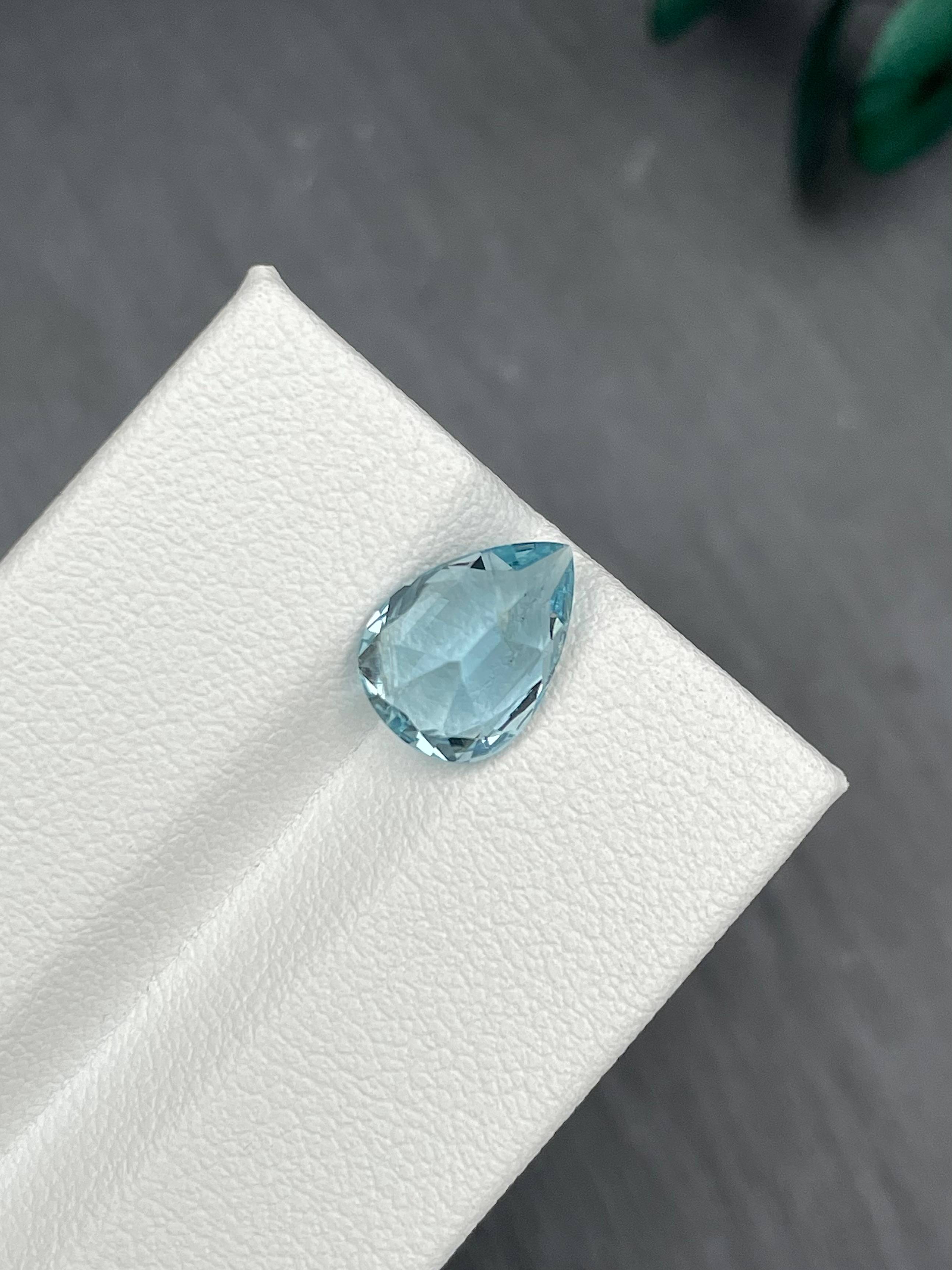 baby blue aquamarine, 2.19ct pear cut — view 6