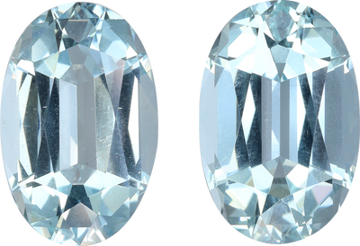 Oval cut aquamarine, 12.96 by 8.53 mm, shown at actual size