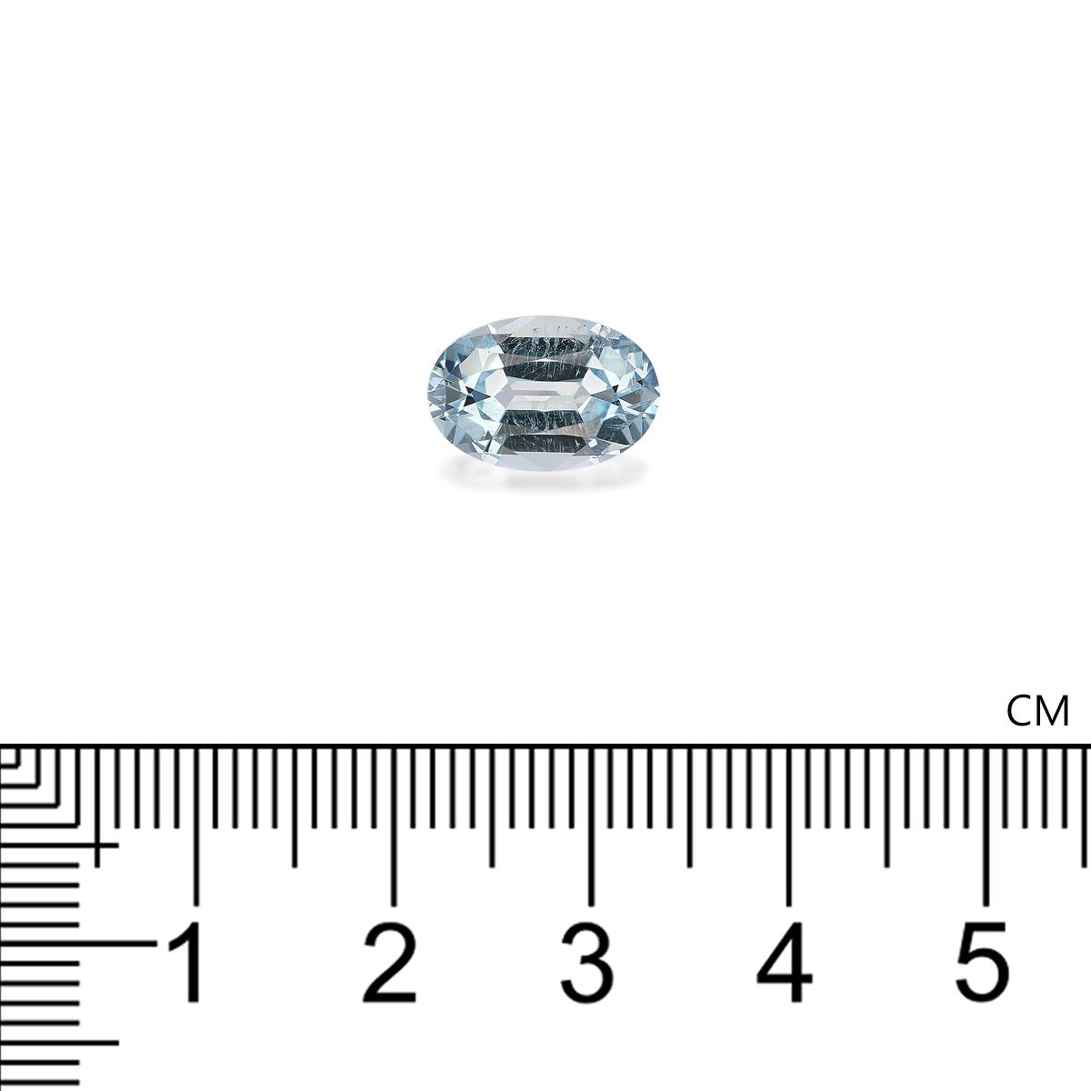 sky blue aquamarine, 3.15ct oval cut — view 4