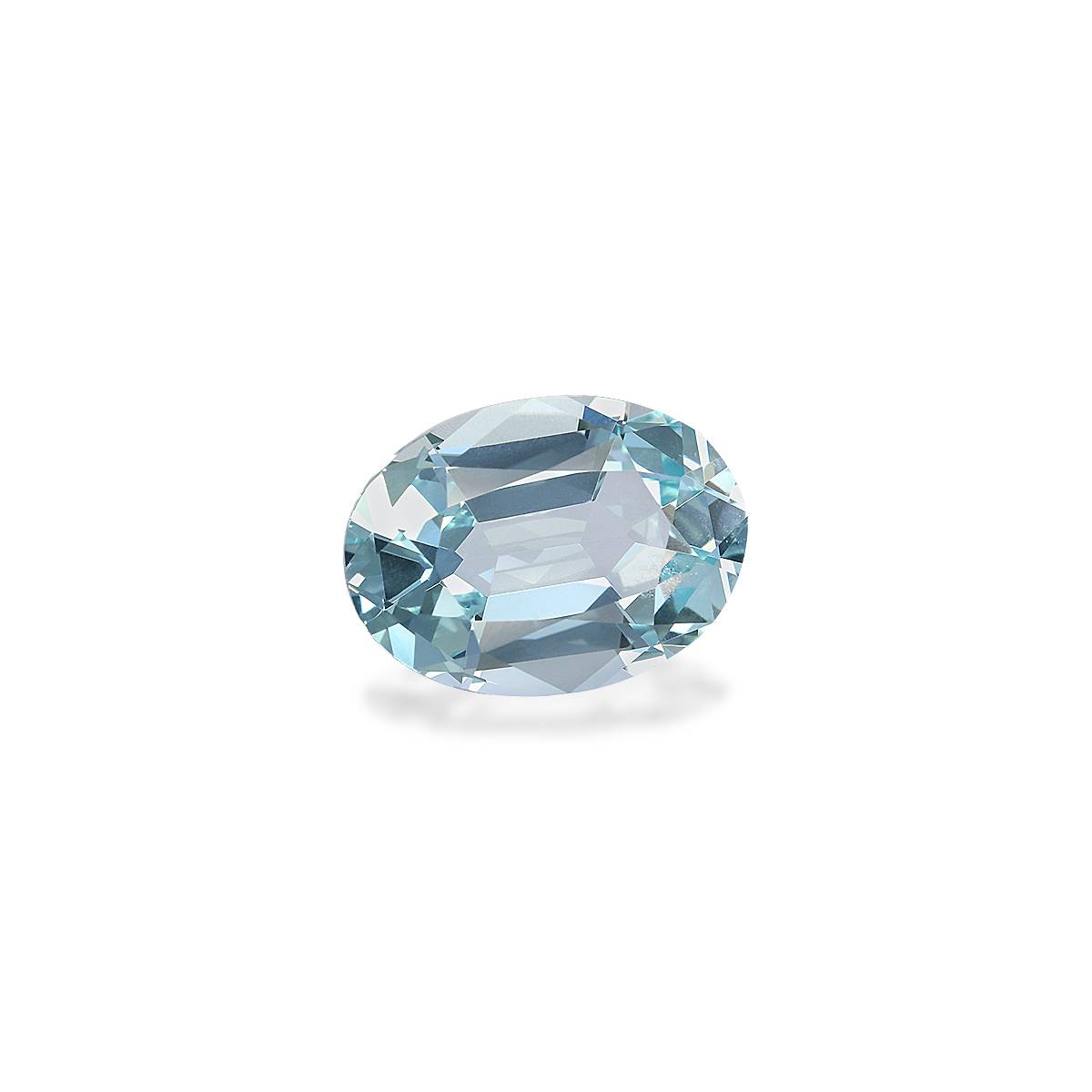 sky blue aquamarine, 3.44ct oval cut — view 3