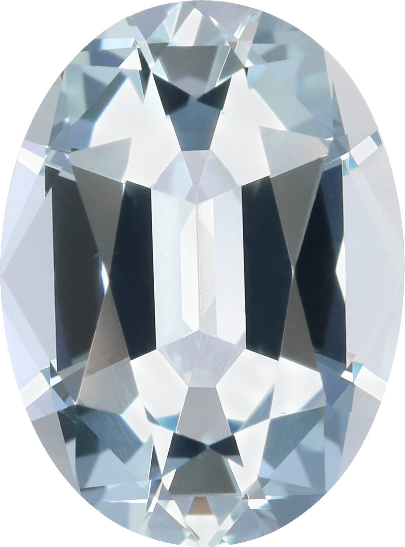Oval cut aquamarine, 11.76 by 8.7 mm, shown at actual size