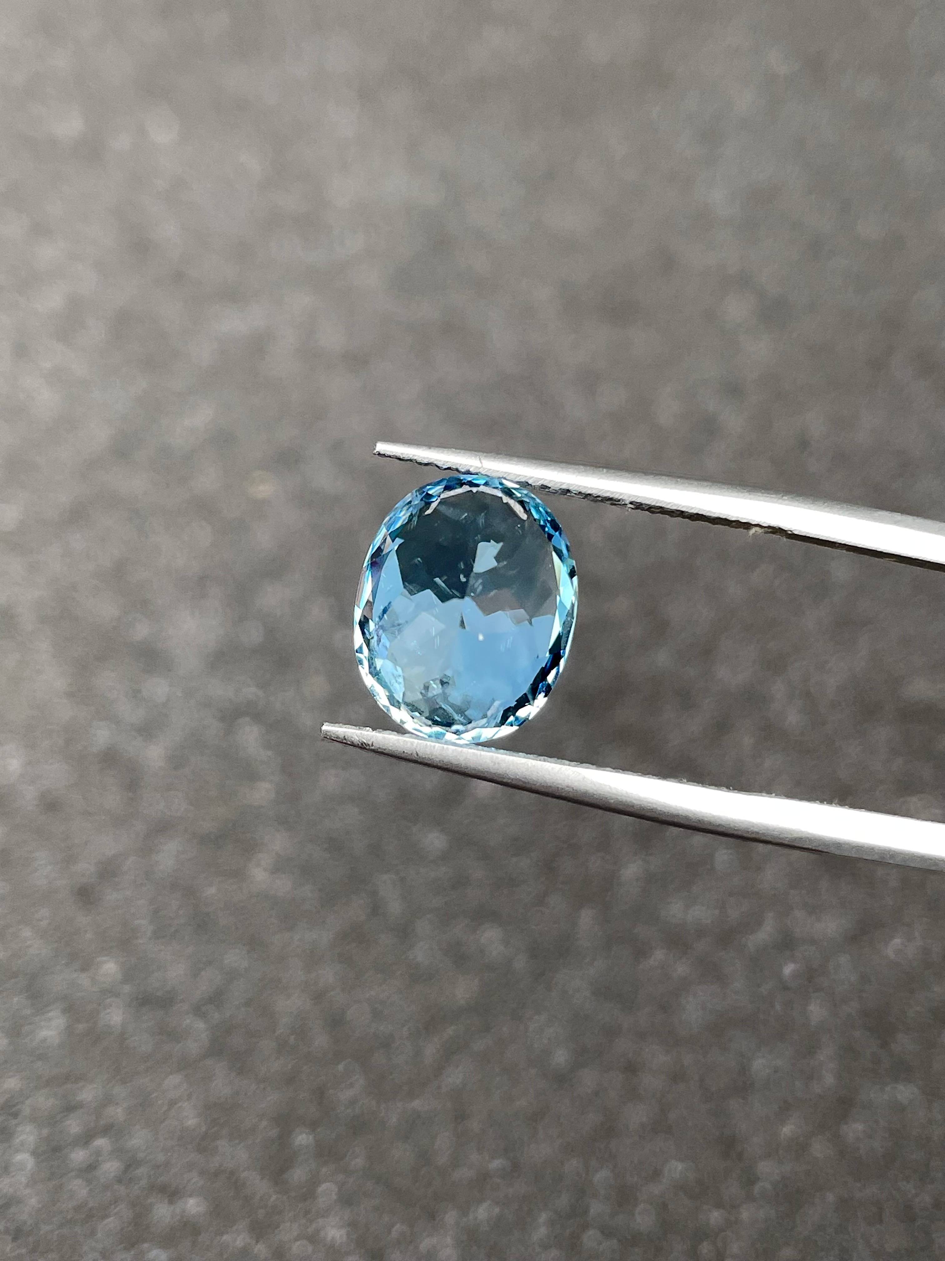 Santa Maria blue aquamarine, 3.98ct oval cut — view 7