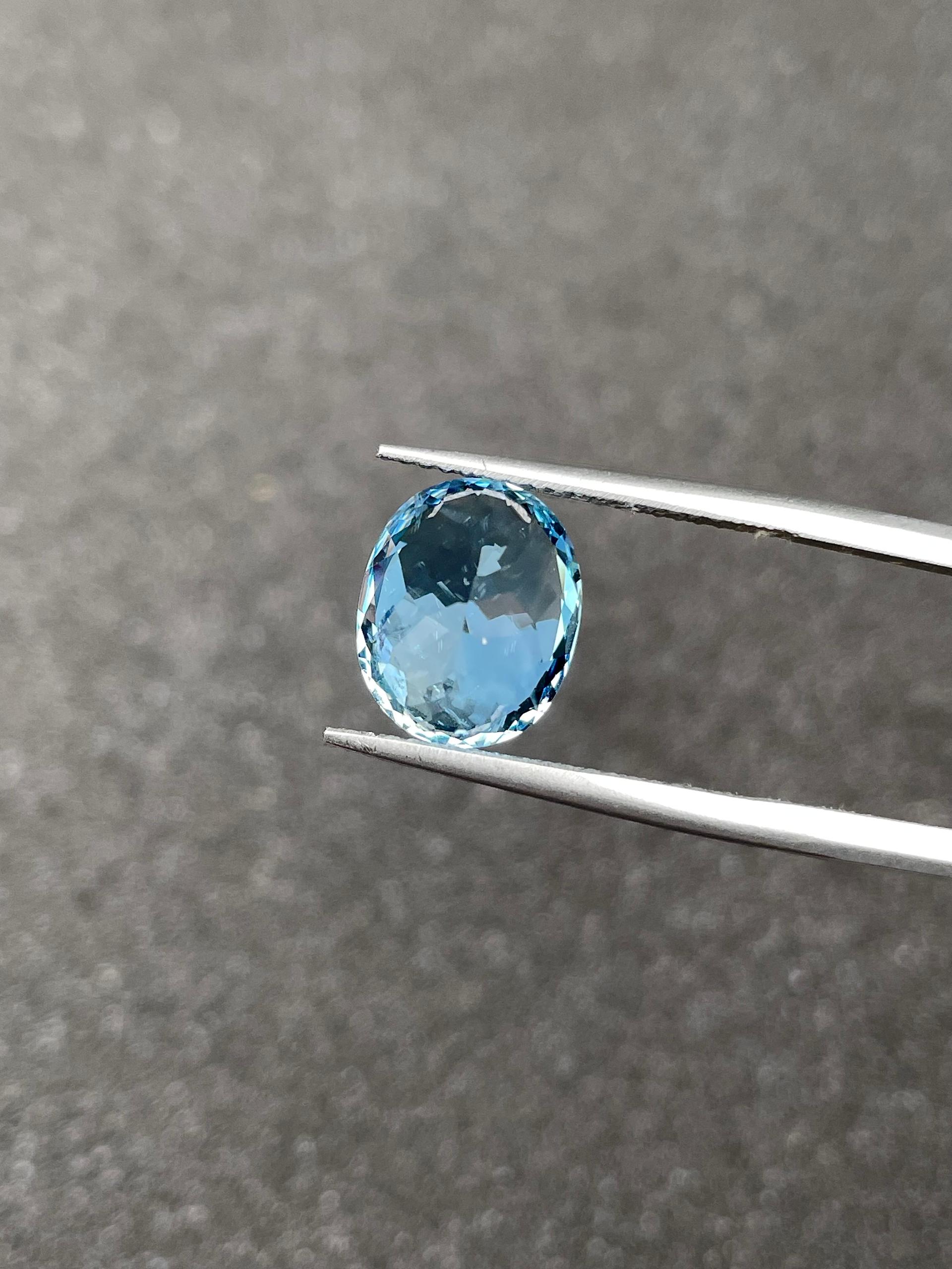 Santa Maria blue aquamarine, 3.98ct oval cut — view 7