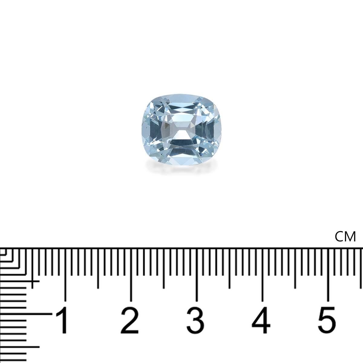 sky blue aquamarine, 5.17ct cushion cut — view 4
