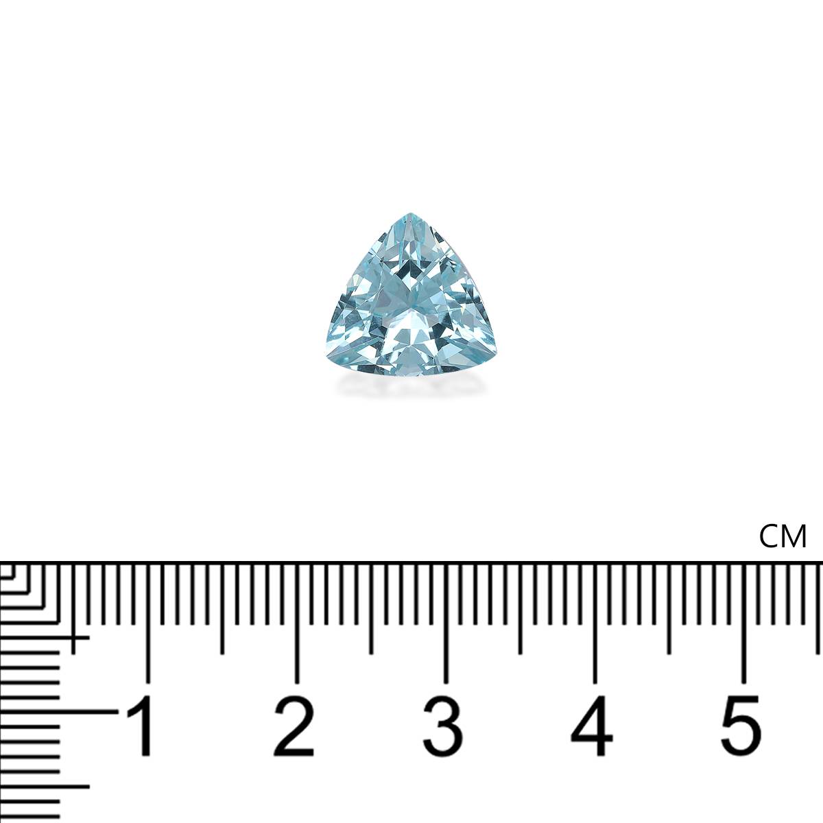 baby blue aquamarine, 4.22ct trilliant cut — view 4