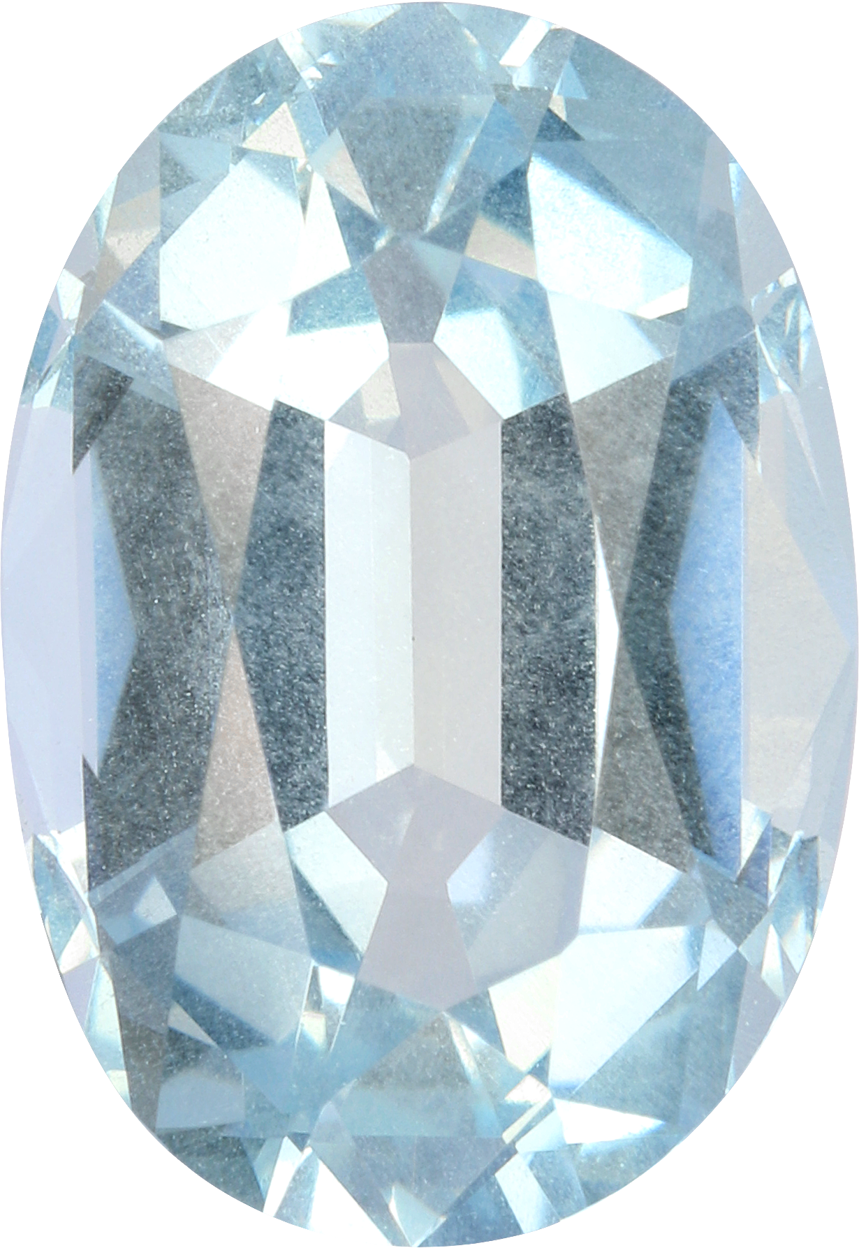 Oval cut aquamarine, 12.04 by 8.26 mm, shown at actual size