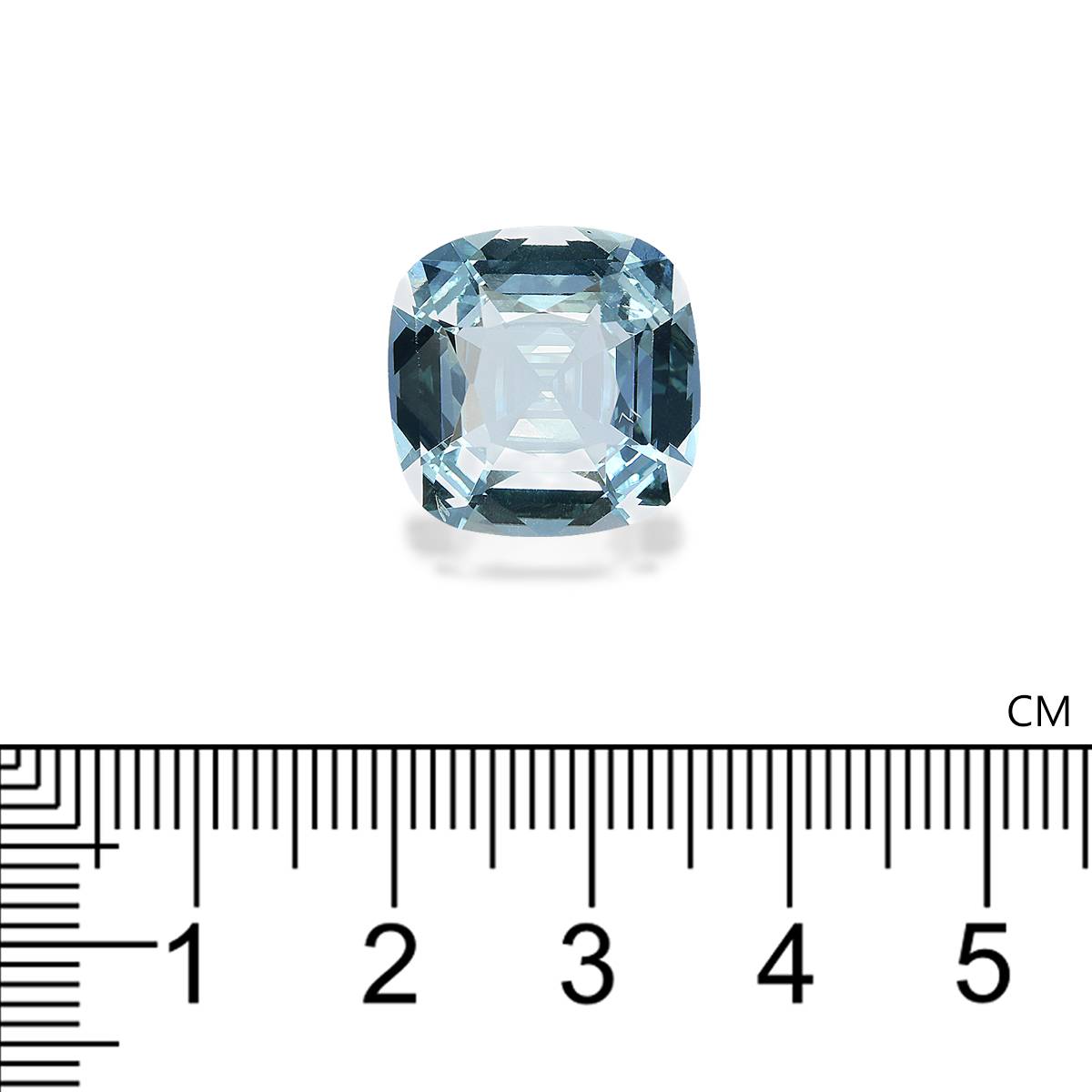 sky blue aquamarine, 12.35ct cushion cut — view 4
