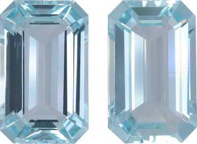 Rectangular cut aquamarine, 16.93 by 10.54 mm, shown at actual size