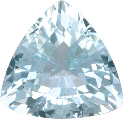 Trilliant cut aquamarine, 16.35 by 16.15 mm, shown at actual size